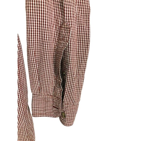 Columbia Shirt Mens XL Button Down Top Long Sleeve Red Beige Tan Plaid Extra But - Picture 2 of 9